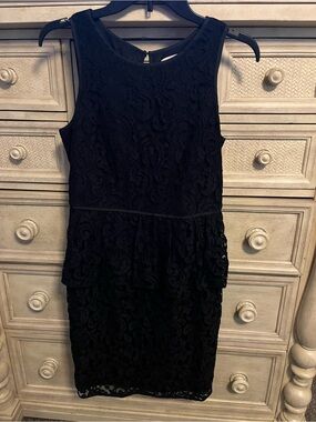 Banana Republic Black Lace Peplum Sheath Dress